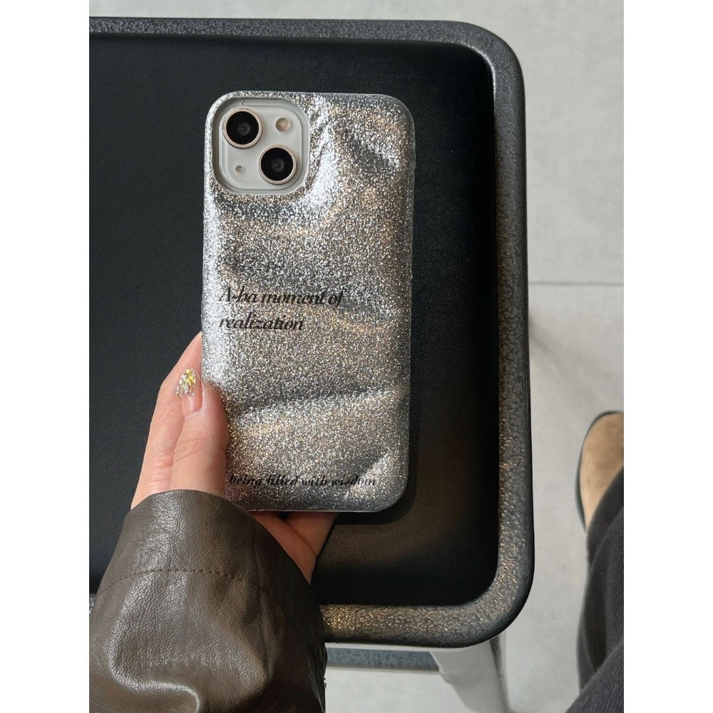 Wholesale Silver Glitter PC Phone Cases